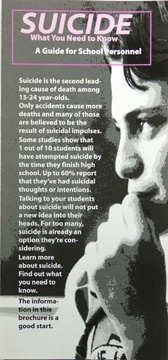 Suicide: What You Need to Know -- A Guide for School Personnel